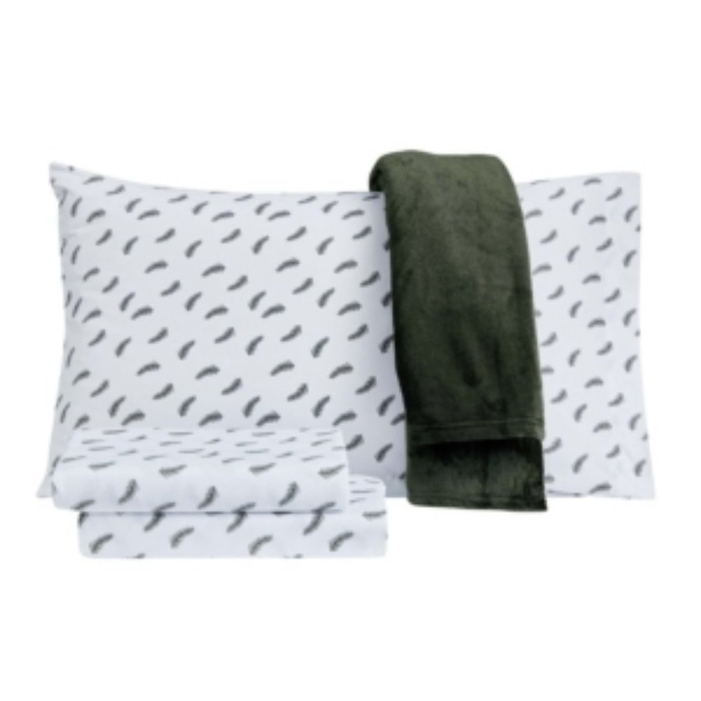 *SALE* Holiday Microfiber 4 Pc Twin Sheet Set with Throw Bedding 7331